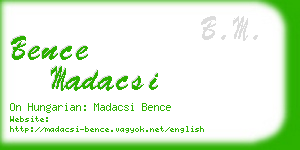 bence madacsi business card